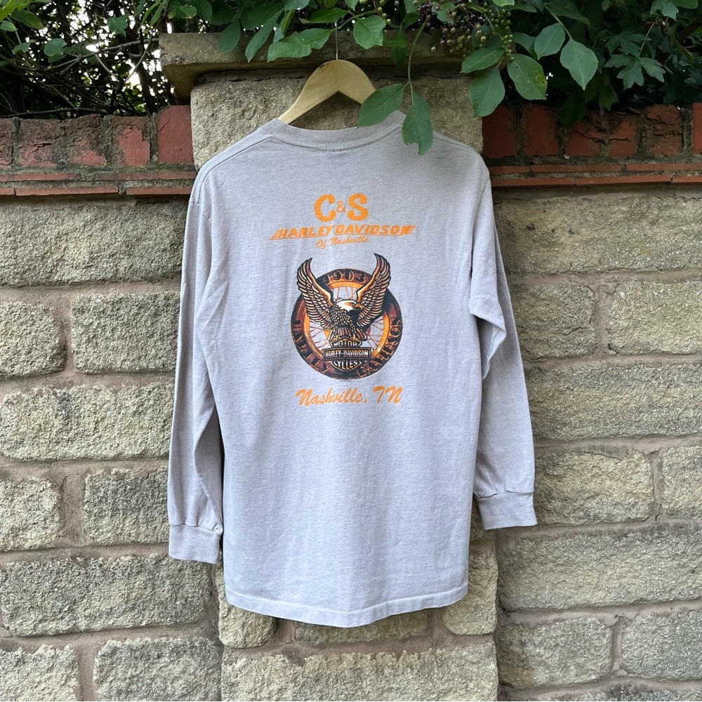 Vintage 1995 Harley Davidson Long Sleeve Shirt, Size Medium - Picture 6 of 10